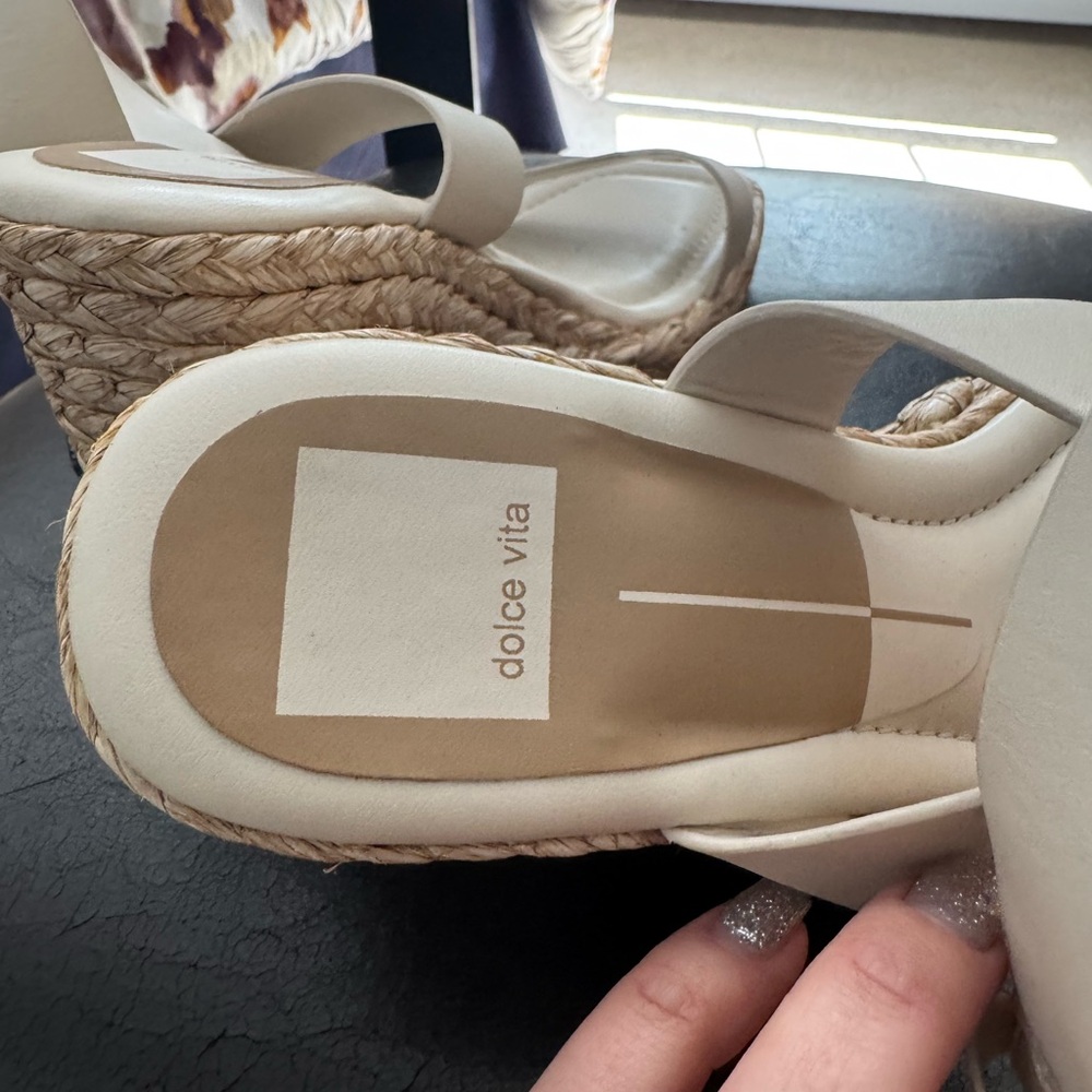 Dolce Vita Cream Espadrille Wedge Shoes 9.5 - Picture 6 of 6